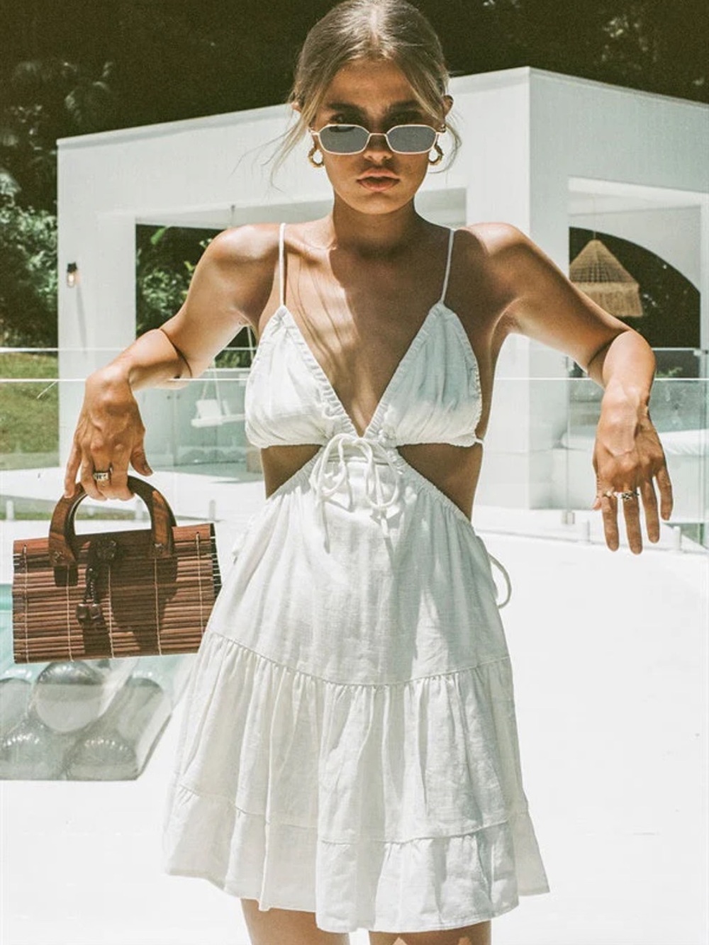 Sabo Skirt Cream Cutout Izabella Mini Dress